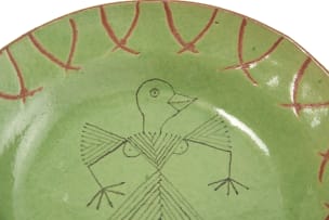 Hylton Nel; Green bird-lady plate