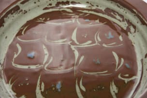 Hyme Rabinowitz; Deep oval dish with net motif