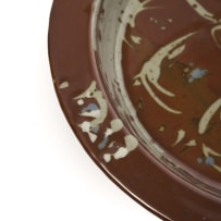 Hyme Rabinowitz; Deep oval dish with net motif