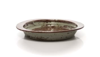 Hyme Rabinowitz; Deep oval dish with net motif