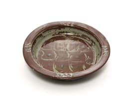 Hyme Rabinowitz; Deep oval dish with net motif