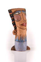 Barbara Jackson; Portrait bust with pink cheeks