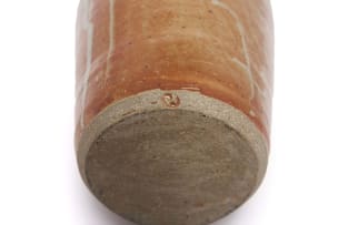 Hyme Rabinowitz; Brown vase with blue decoration