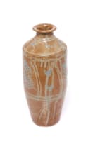 Hyme Rabinowitz; Brown vase with blue decoration