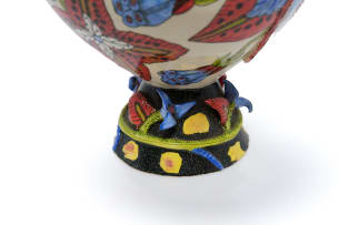 Ardmore Ceramic Studio; Lidded vessel with flowers and lizards