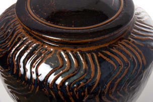 Peter Jaff; Large floor jar with combed slip motif