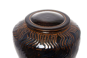 Peter Jaff; Large floor jar with combed slip motif