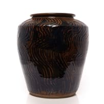 Peter Jaff; Large floor jar with combed slip motif