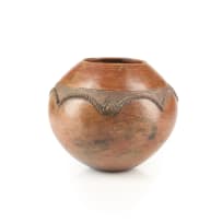 Nesta Nala; Ukhamba with rope and applied motifs