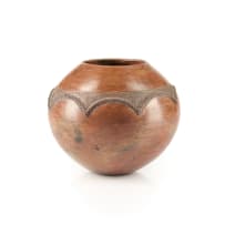 Nesta Nala; Ukhamba with rope and applied motifs