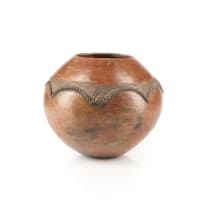 Nesta Nala; Ukhamba with rope and applied motifs