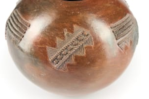 Nonhlanla Nala; Ukhamba with rope and triangular incised motif