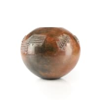 Nonhlanla Nala; Ukhamba with rope and triangular incised motif