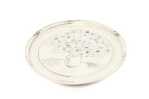 Esias Bosch; Large plate with flowers in vase motif