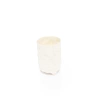 Various Artists; Wooden cabinet with glass shelves and fluorescent lights with 24 ceramic art pieces