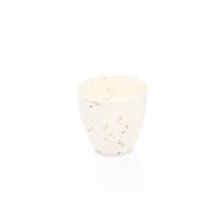 Various Artists; Wooden cabinet with glass shelves and fluorescent lights with 24 ceramic art pieces