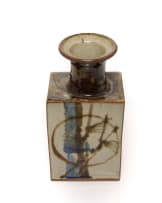 Tim Morris; Rectangular bottle with circle and plant motif