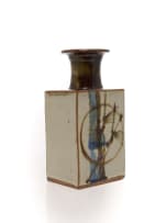 Tim Morris; Rectangular bottle with circle and plant motif