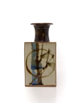 Tim Morris; Rectangular bottle with circle and plant motif