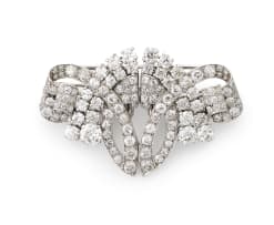 Art Deco double clip diamond brooch