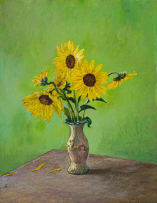 Walter Meyer; Sunflowers in a Vase