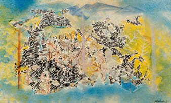 Gordon Vorster; Landscape with Abstract Zebra