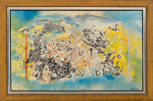 Gordon Vorster; Landscape with Abstract Zebra