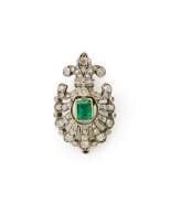 Emerald and diamond pendant