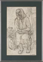 May Hillhouse; Seated Woman Wearing a Headscarf