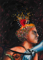 Christiaan Diedericks; Untitled (Woman in Profile with Sacred Heart)