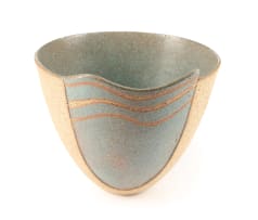 Susan Annandale; Stoneware bowl with blue wave motif