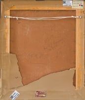 Maggie Laubser; Portrait of an Old Man with Hat; Coloured Sky in Background