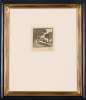 Clément Sénèque; Cape Dutch Buildings with Figures; Ship at the Docks, An Old Fashioned Garden; Rhodes Memorial, four