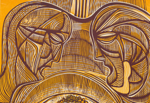 Cecil Skotnes; Two Heads in Profile, from Man's Gold portfolio