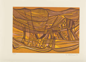 Cecil Skotnes; Ships, from Man's Gold portfolio