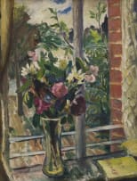 Maud Sumner; Still Life with Flowers and a Book