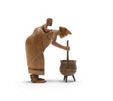 Julius Mfethe; Mother and Child with Cooking Pot