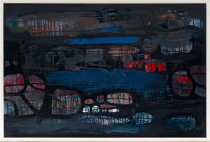 Larry Scully; Untitled (Abstract with Black and Blue)
