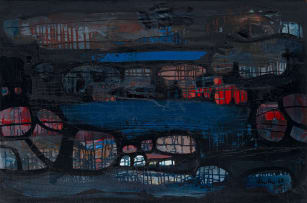 Larry Scully; Untitled (Abstract with Black and Blue)