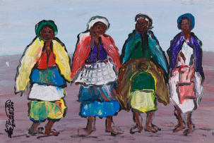 Solly (Solomon) Sekhaolelo; Group of Four Women