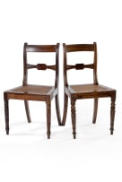 Two Cape stinkwood 'bow-tie' Regency side chairs, 19th century