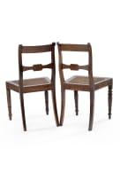 Two Cape stinkwood 'bow-tie' Regency side chairs, 19th century