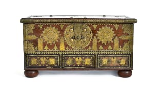 Zanzibar brass-mounted teak chest, 19th century