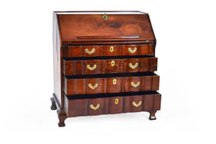 George III mahogany fall-front bureau, 19th century