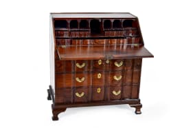 George III mahogany fall-front bureau, 19th century