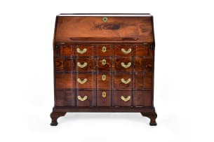 George III mahogany fall-front bureau, 19th century