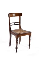 Set of ten Cape stinkwood 'bobbin-rail' Regency side chairs, late 19th century