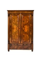 Neo-classical burr walnut cupboard, 19th century