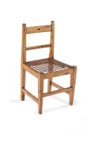 Assembled set of five Cape West Coast yellowwood and inlaid side chairs, 19th century