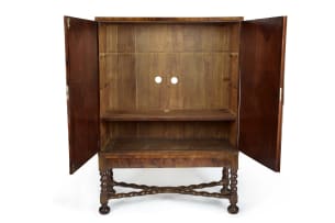 Dutch walnut parquetry 'kruisvoet' cabinet, 18th century